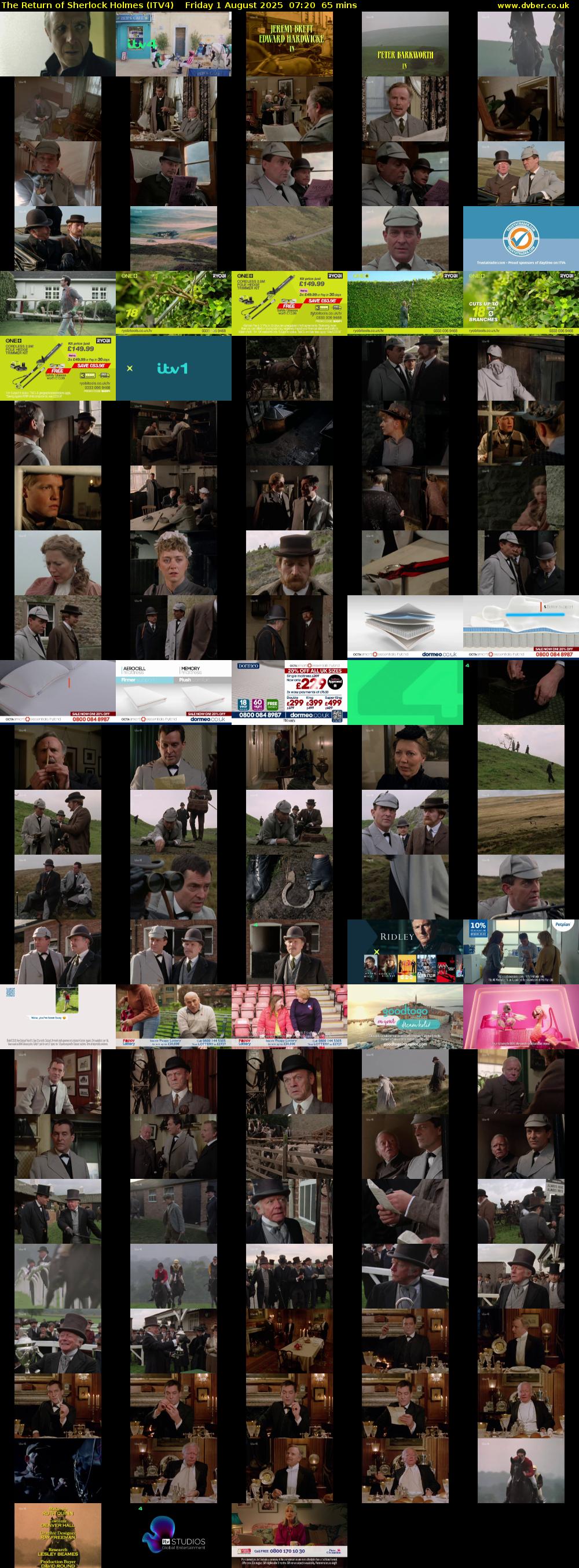The Return of Sherlock Holmes (ITV4) Friday 1 August 2025 07:20 - 08:25