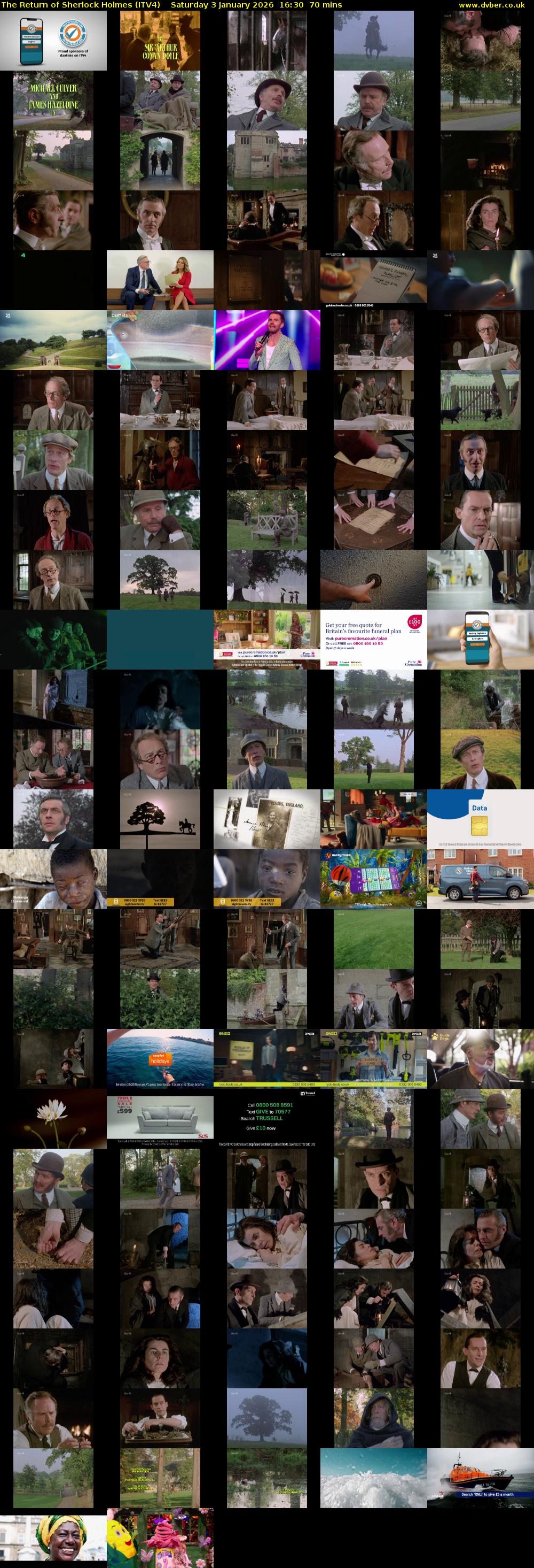 The Return of Sherlock Holmes (ITV4) Saturday 3 January 2026 16:30 - 17:40