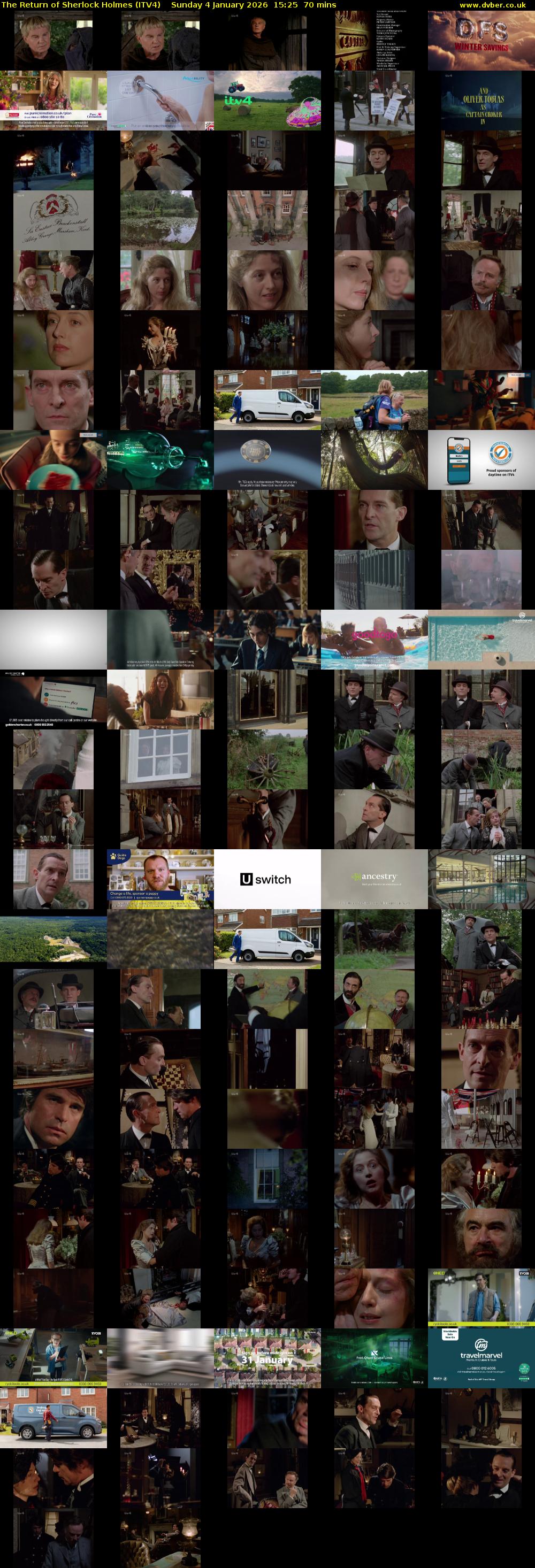 The Return of Sherlock Holmes (ITV4) Sunday 4 January 2026 15:25 - 16:35