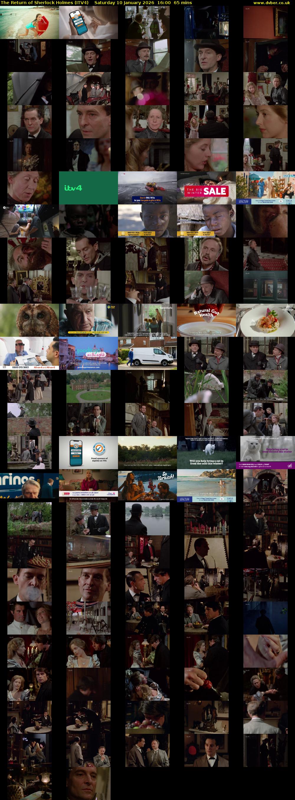 The Return of Sherlock Holmes (ITV4) Saturday 10 January 2026 16:00 - 17:05