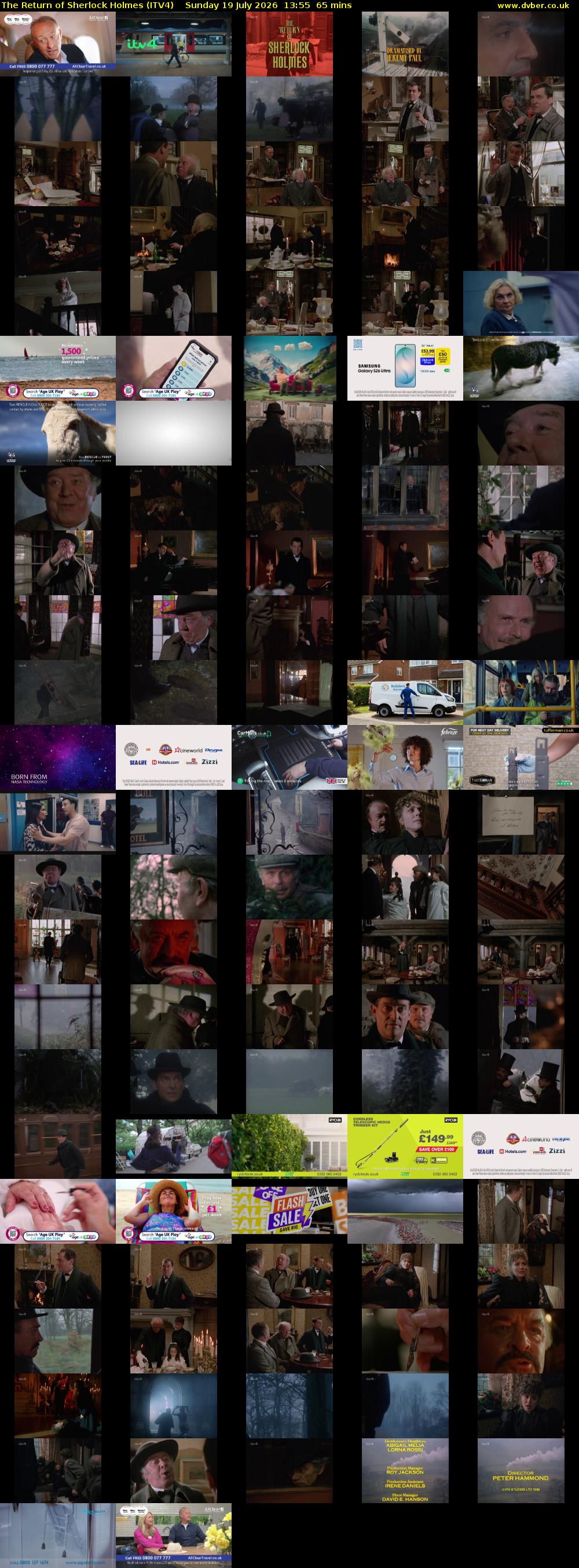 The Return of Sherlock Holmes (ITV4) Sunday 19 July 2026 13:55 - 15:00