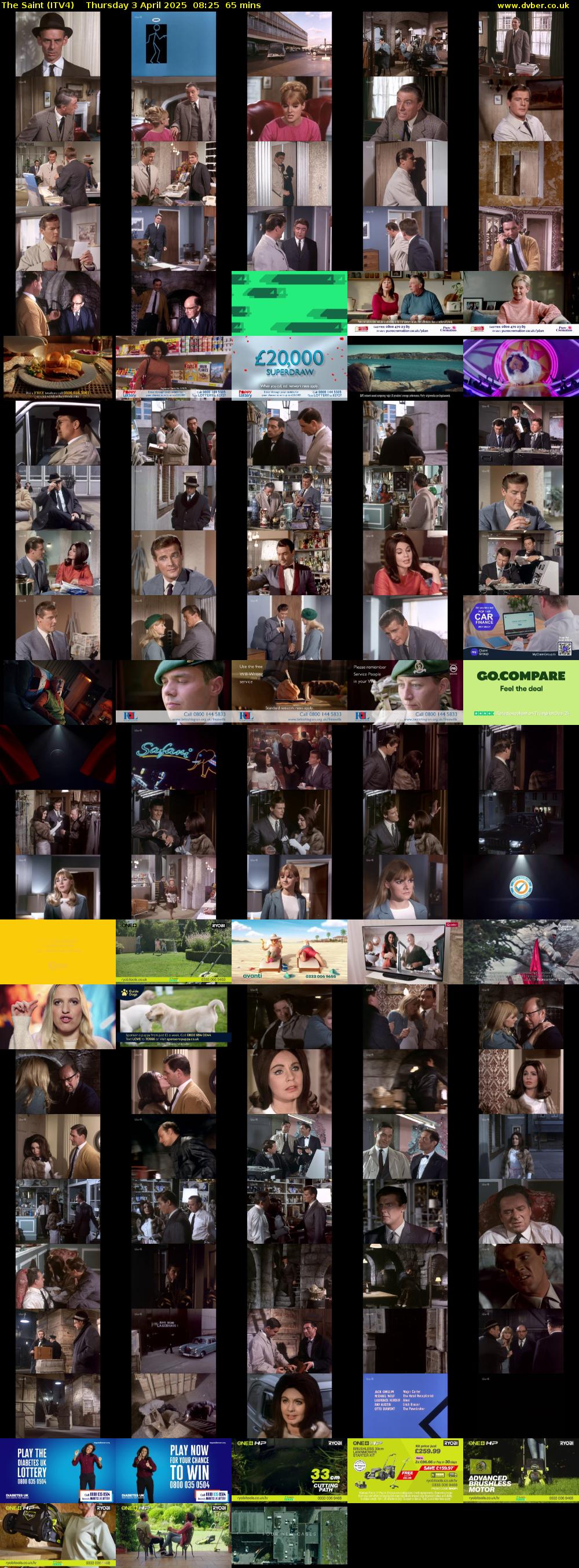 The Saint (ITV4) Thursday 3 April 2025 08:25 - 09:30