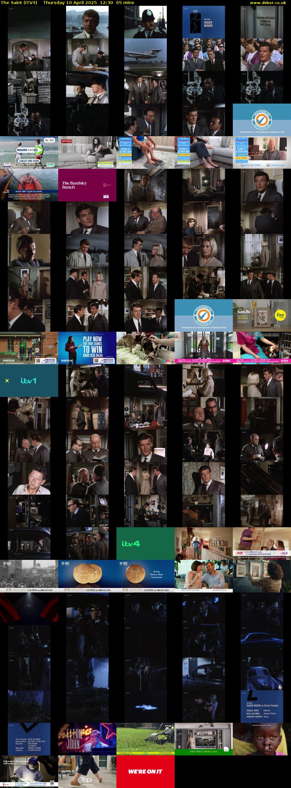 The Saint (ITV4) Thursday 10 April 2025 12:30 - 13:35