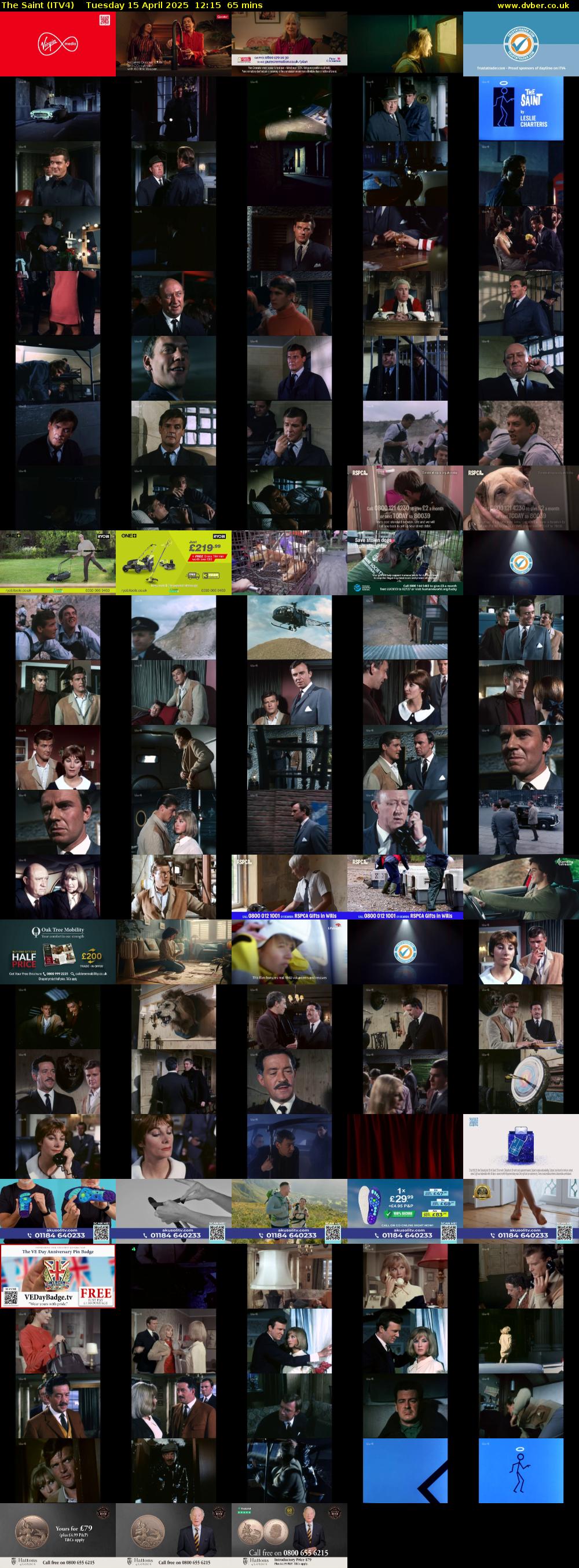 The Saint (ITV4) Tuesday 15 April 2025 12:15 - 13:20
