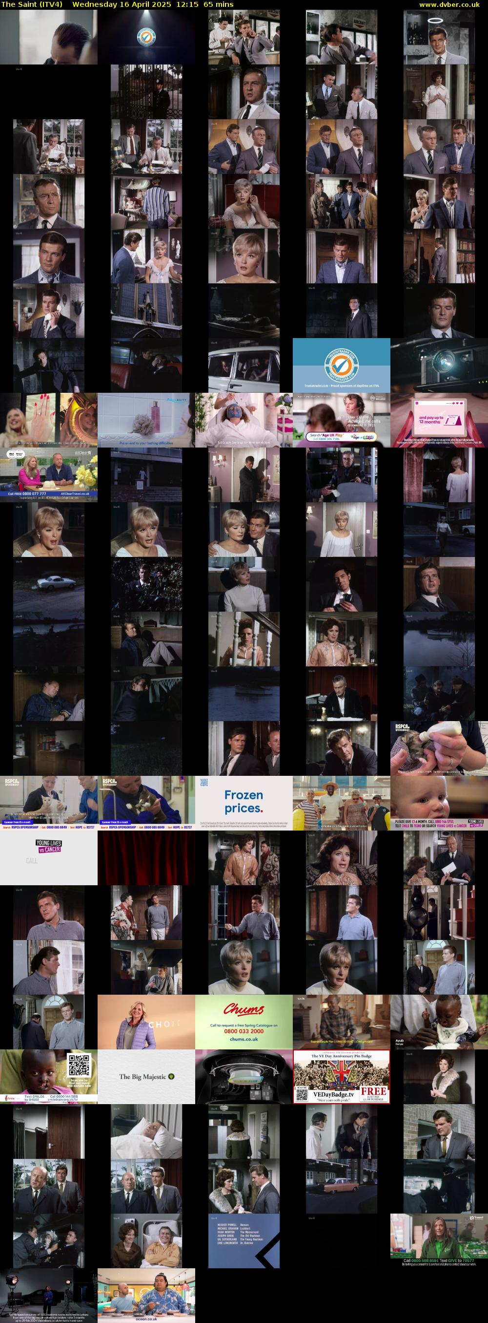 The Saint (ITV4) Wednesday 16 April 2025 12:15 - 13:20