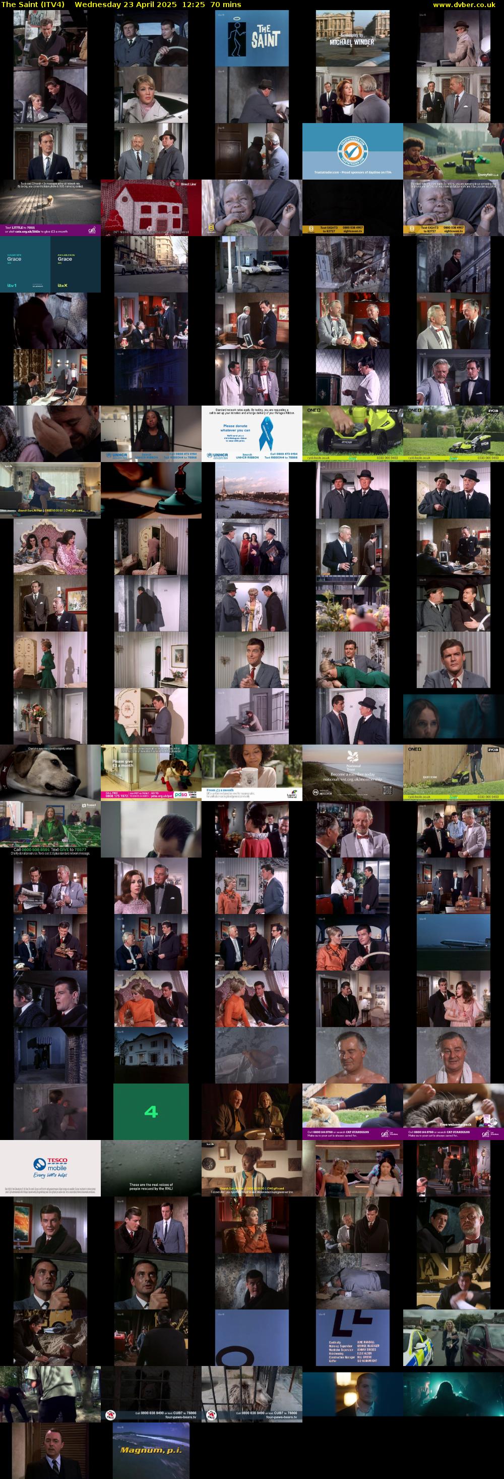 The Saint (ITV4) Wednesday 23 April 2025 12:25 - 13:35