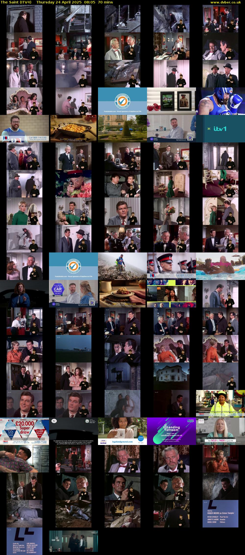 The Saint (ITV4) Thursday 24 April 2025 08:05 - 09:15