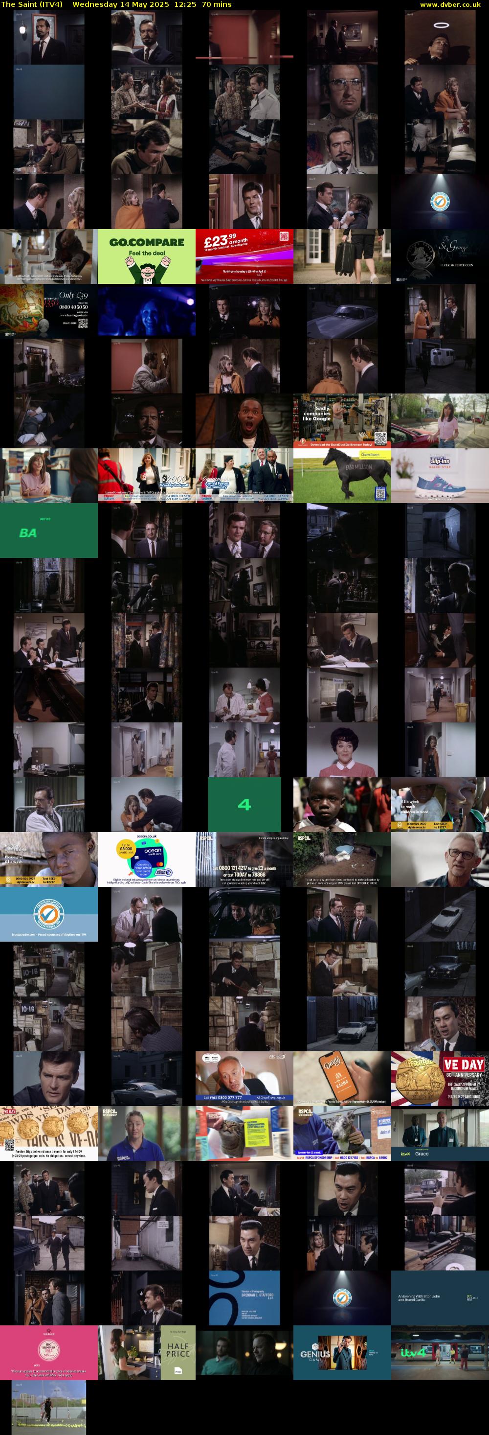 The Saint (ITV4) Wednesday 14 May 2025 12:25 - 13:35
