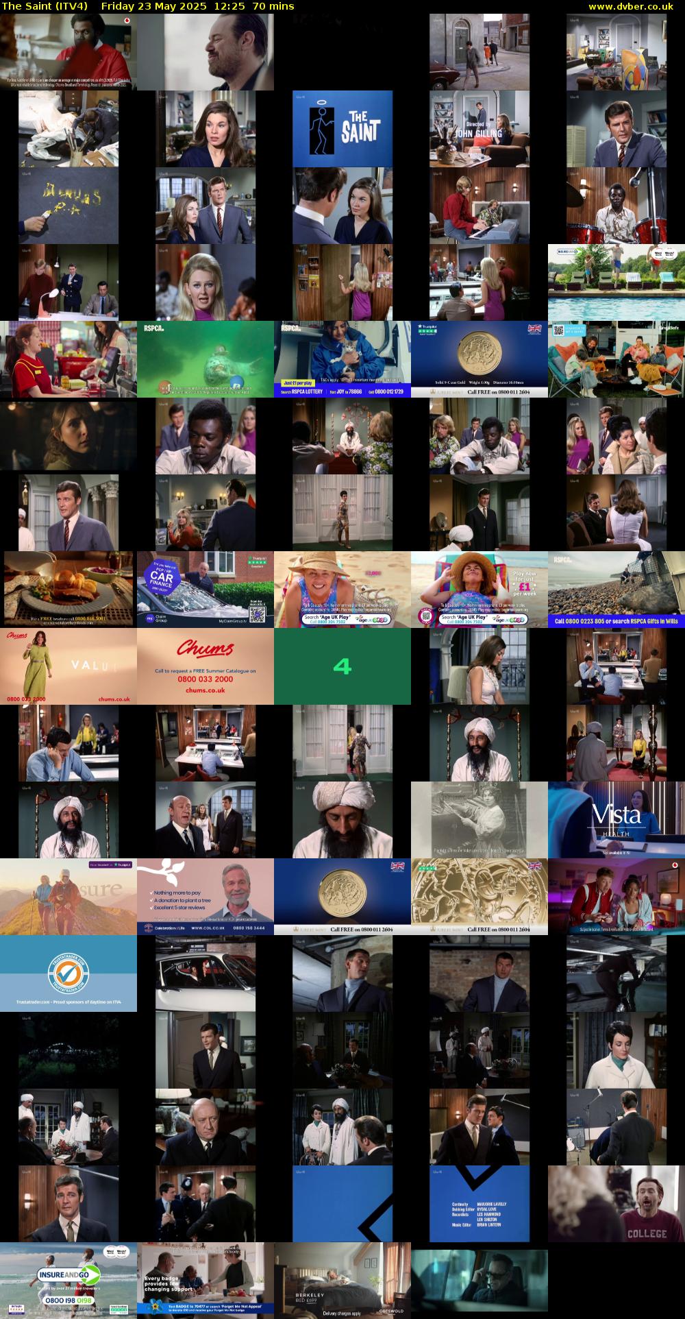 The Saint (ITV4) Friday 23 May 2025 12:25 - 13:35