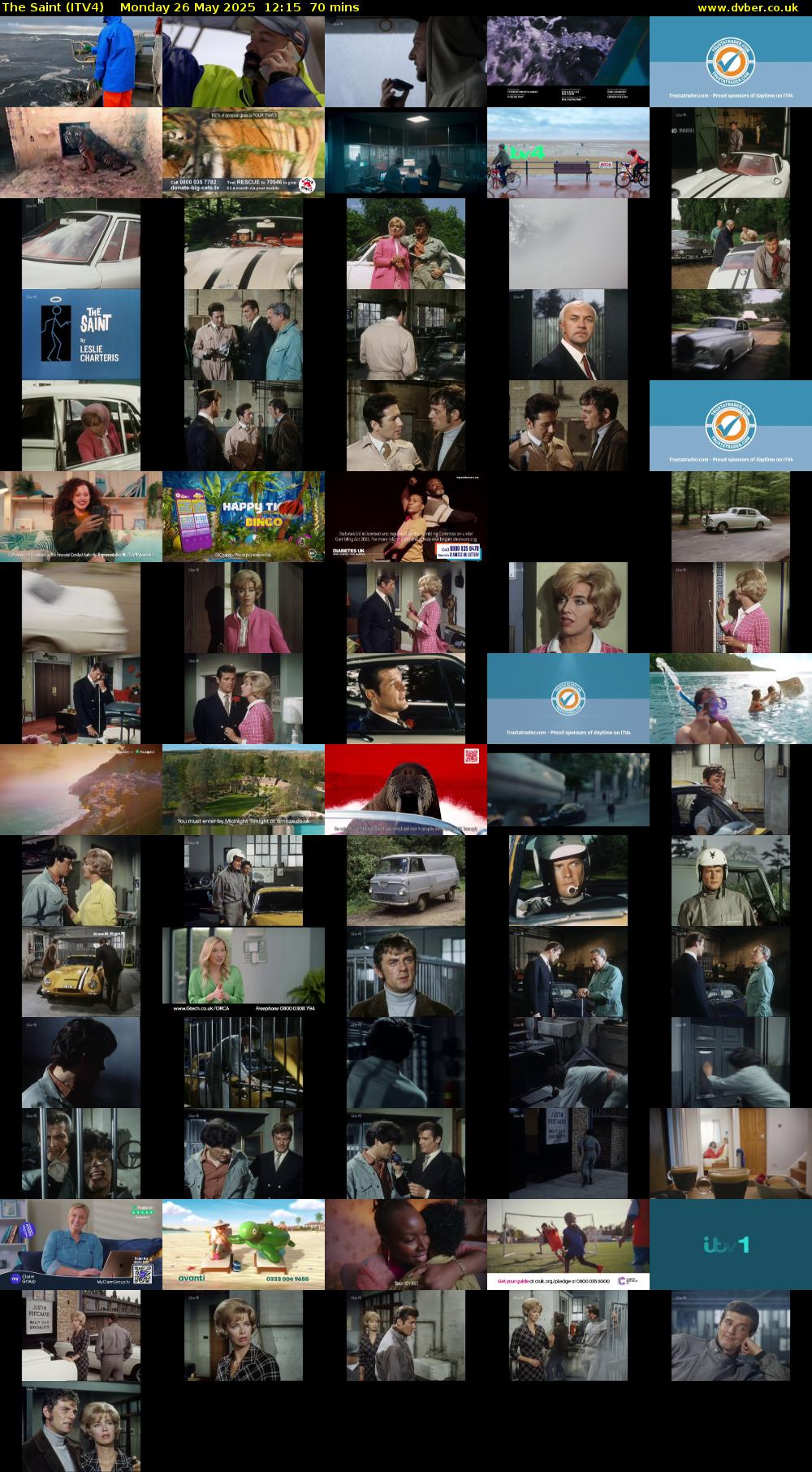 The Saint (ITV4) Monday 26 May 2025 12:15 - 13:25