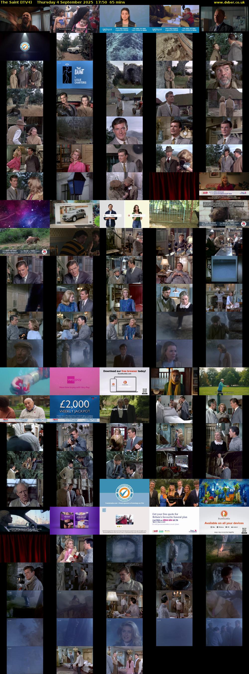 The Saint (ITV4) Thursday 4 September 2025 17:50 - 18:55