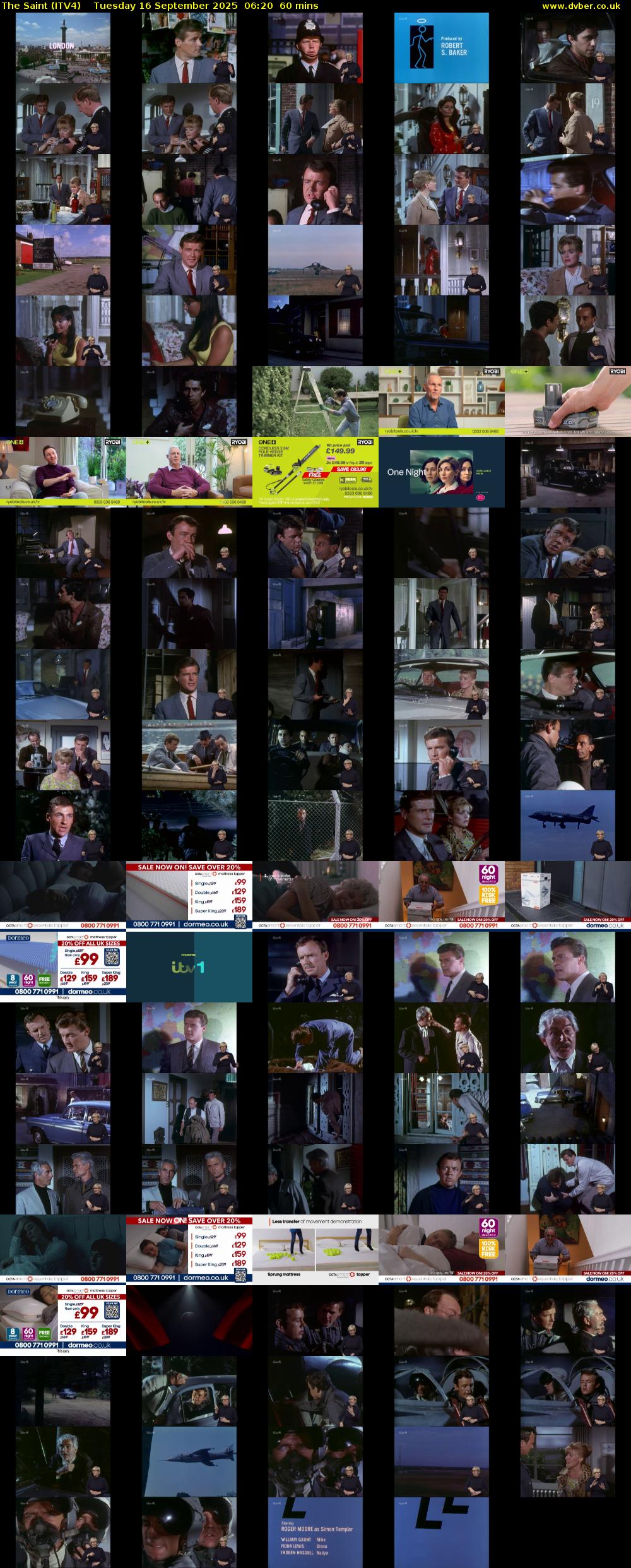 The Saint (ITV4) Tuesday 16 September 2025 06:20 - 07:20