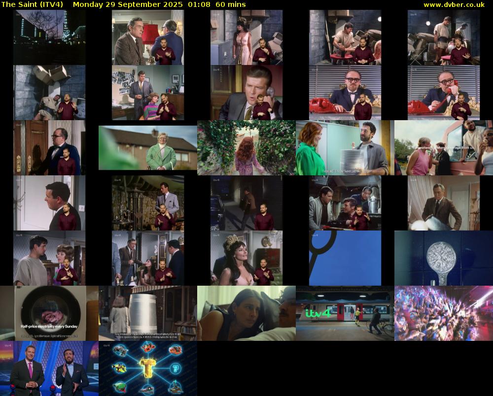 The Saint (ITV4) Monday 29 September 2025 01:08 - 02:08