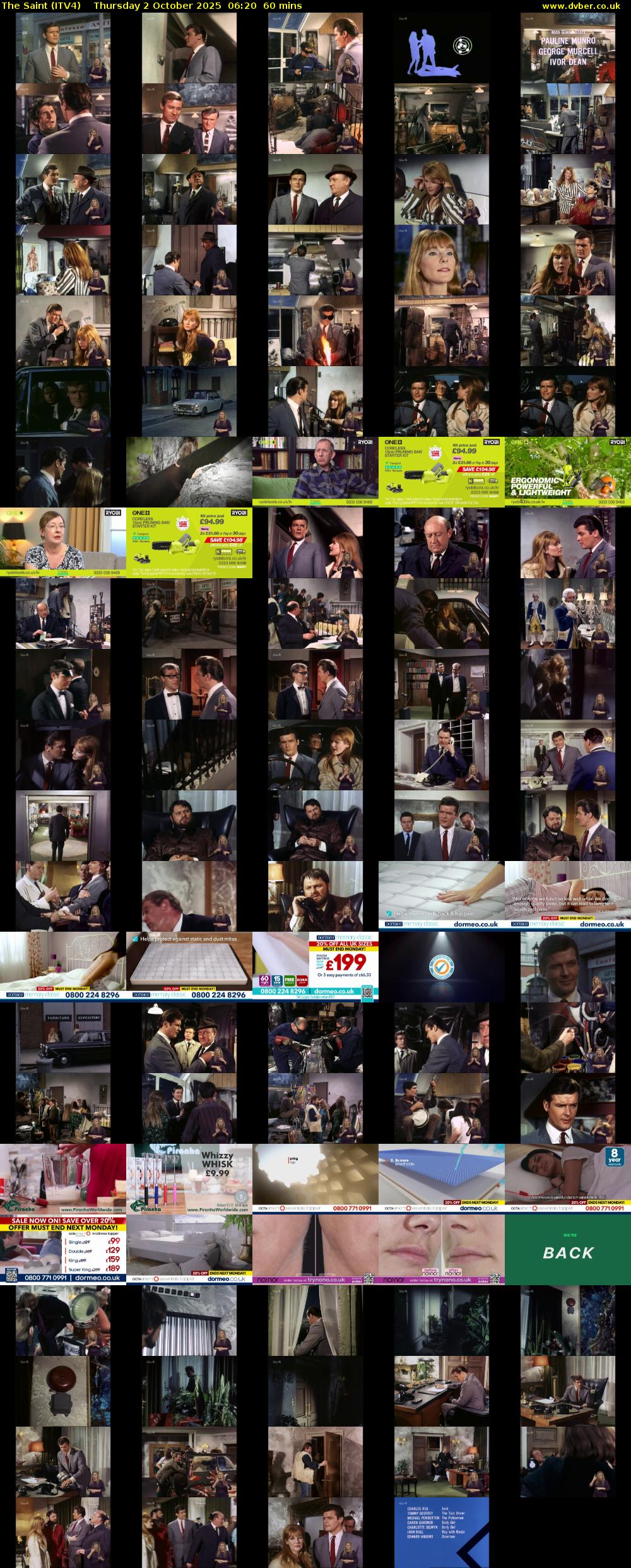 The Saint (ITV4) Thursday 2 October 2025 06:20 - 07:20