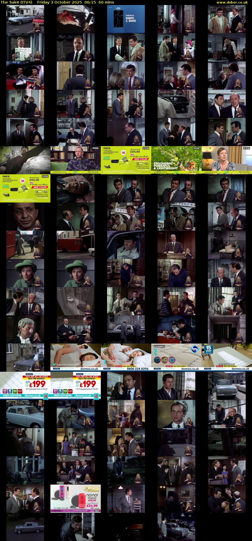 The Saint (ITV4) Friday 3 October 2025 06:15 - 07:15