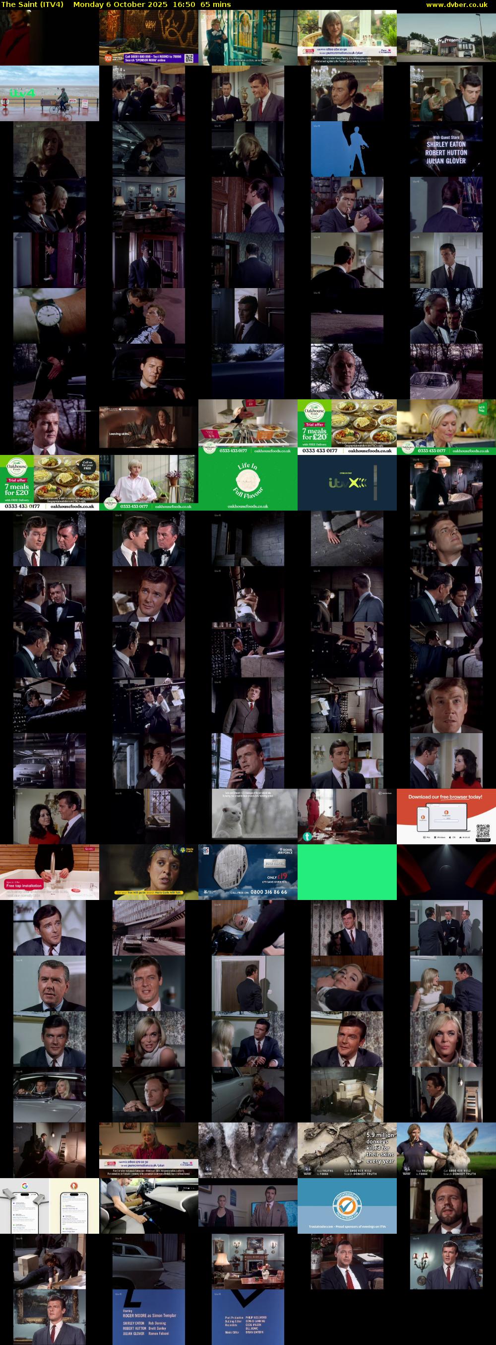 The Saint (ITV4) Monday 6 October 2025 16:50 - 17:55