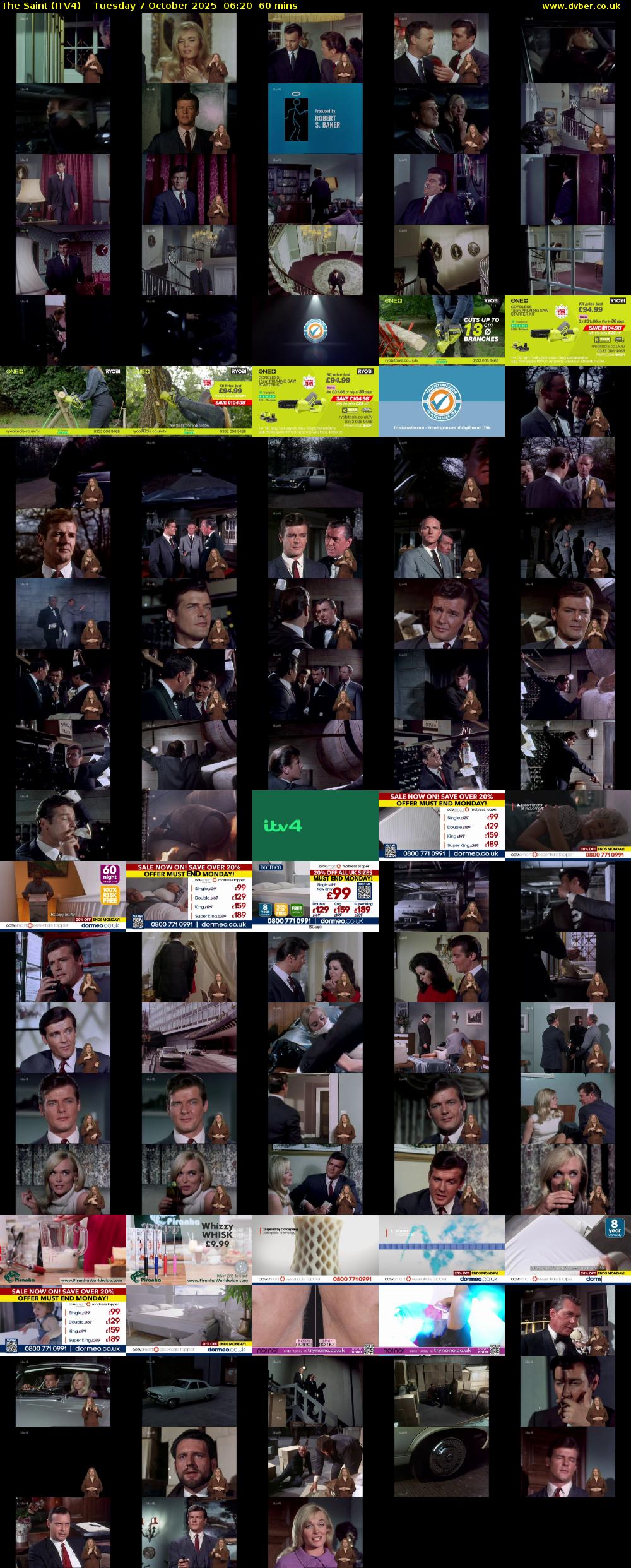 The Saint (ITV4) Tuesday 7 October 2025 06:20 - 07:20