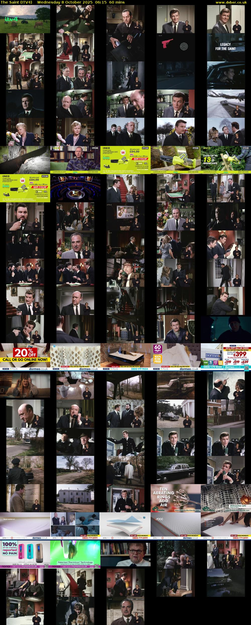The Saint (ITV4) Wednesday 8 October 2025 06:15 - 07:15