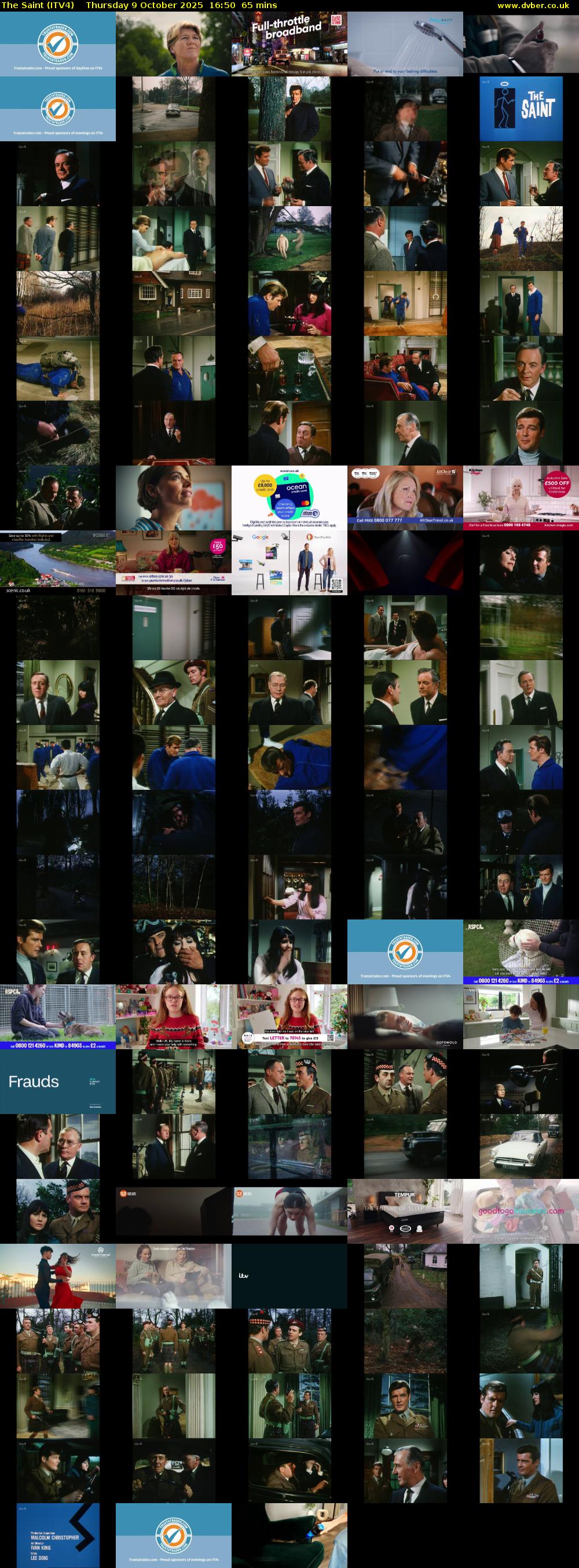 The Saint (ITV4) Thursday 9 October 2025 16:50 - 17:55