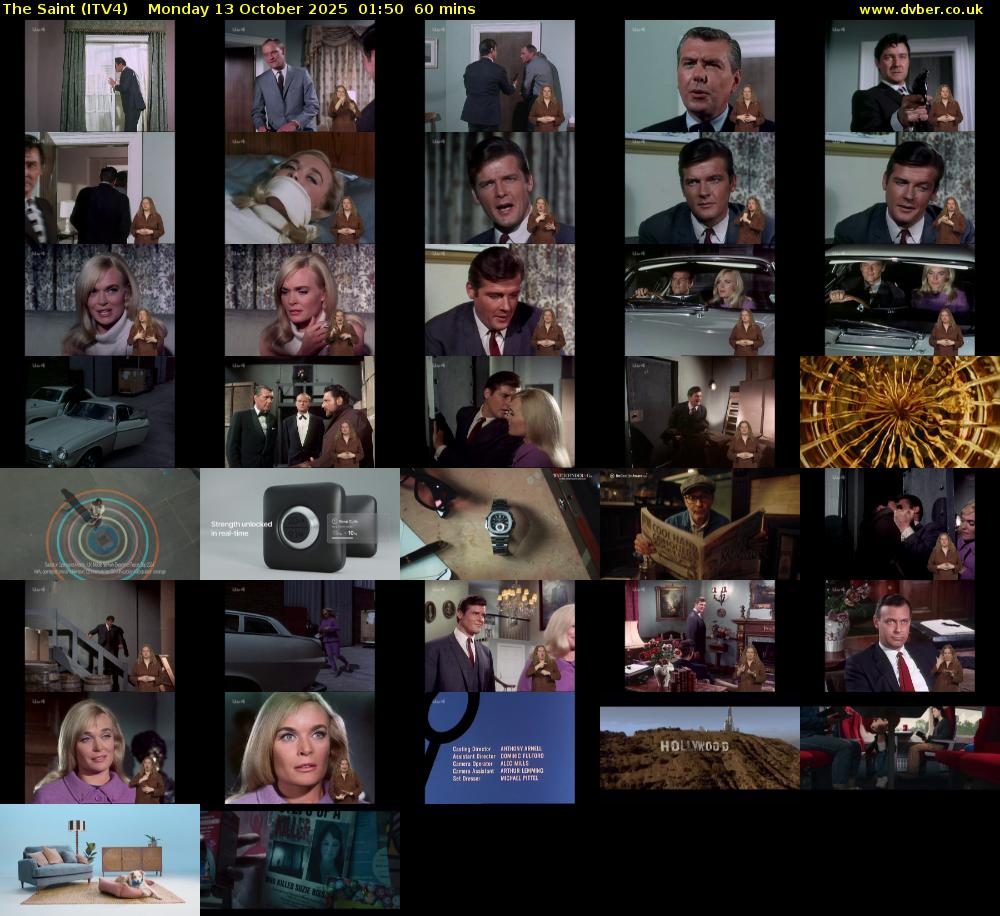 The Saint (ITV4) Monday 13 October 2025 01:50 - 02:50