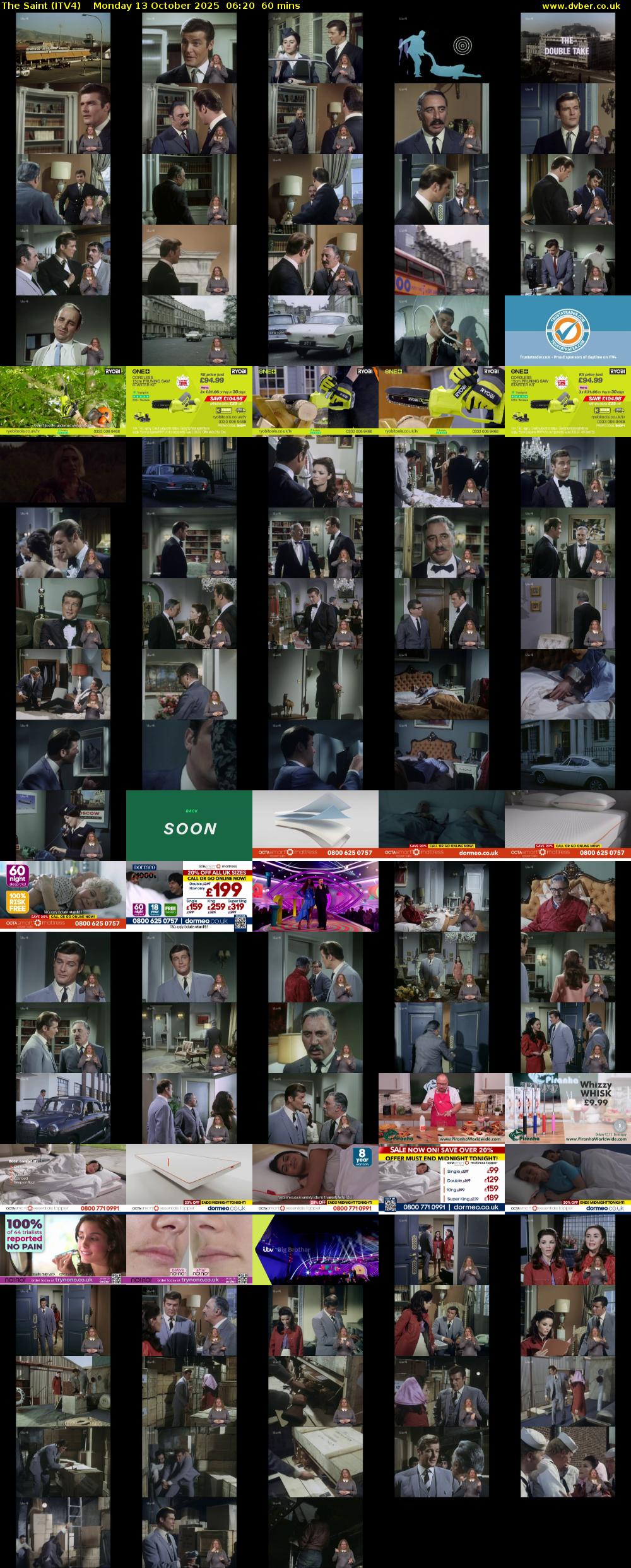 The Saint (ITV4) Monday 13 October 2025 06:20 - 07:20