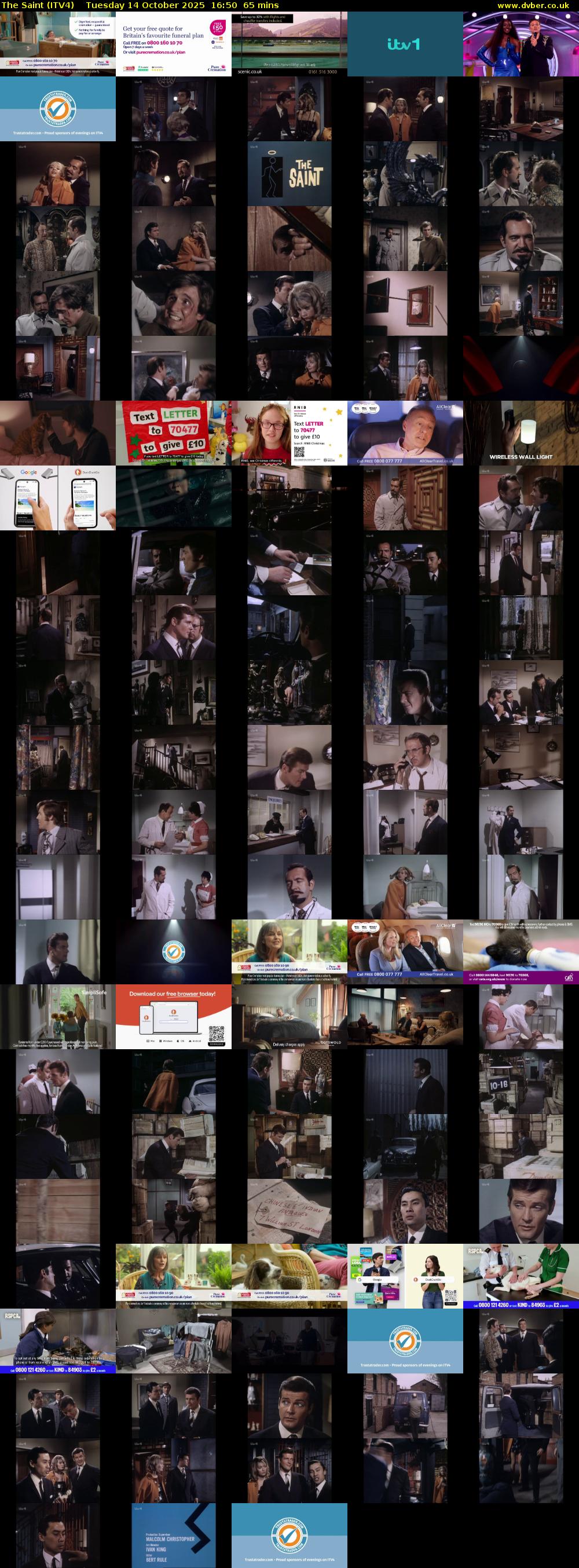 The Saint (ITV4) Tuesday 14 October 2025 16:50 - 17:55