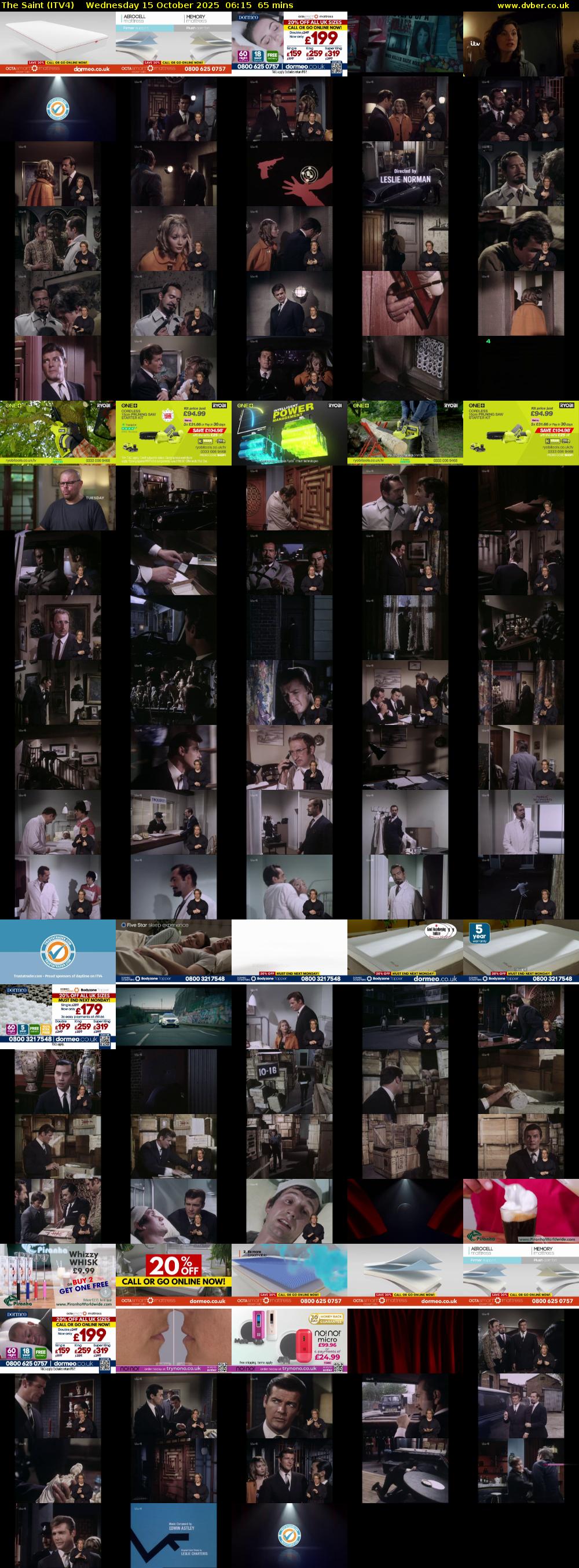 The Saint (ITV4) Wednesday 15 October 2025 06:15 - 07:20