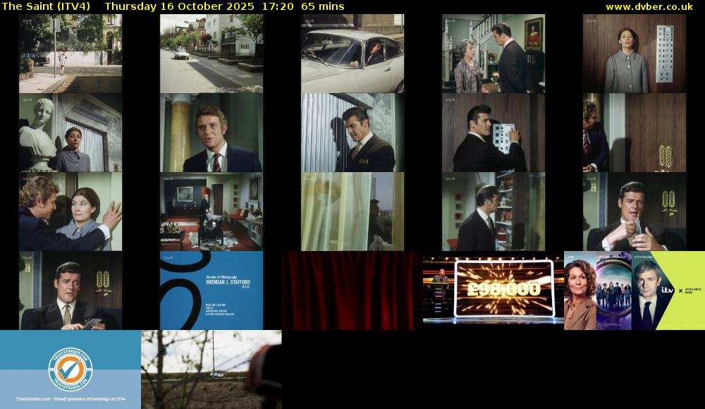 The Saint (ITV4) Thursday 16 October 2025 17:20 - 18:25