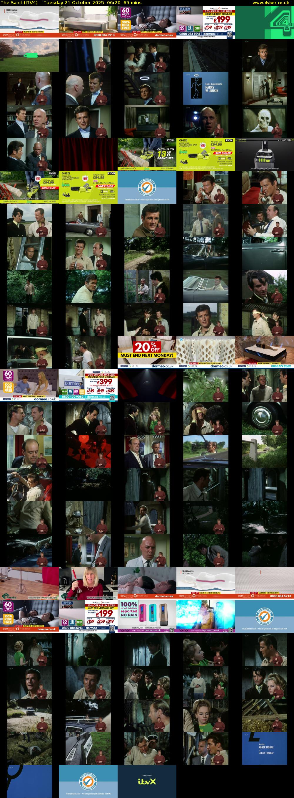 The Saint (ITV4) Tuesday 21 October 2025 06:20 - 07:25