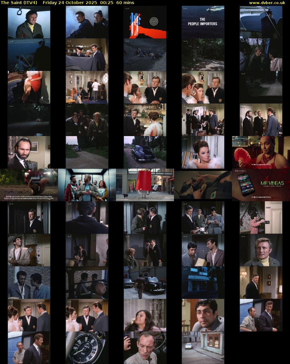The Saint (ITV4) Friday 24 October 2025 00:25 - 01:25