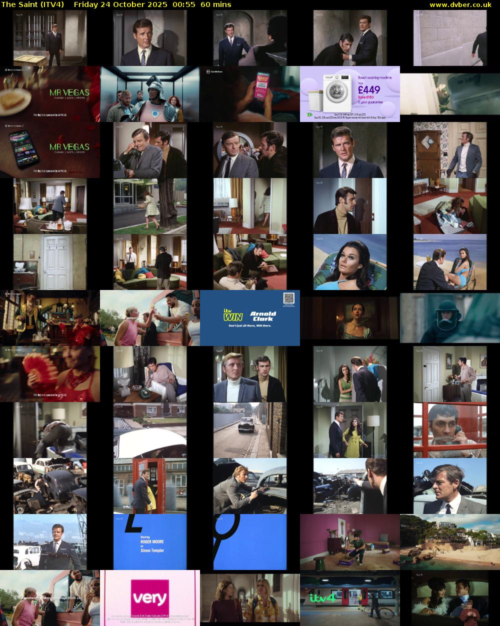 The Saint (ITV4) Friday 24 October 2025 00:55 - 01:55