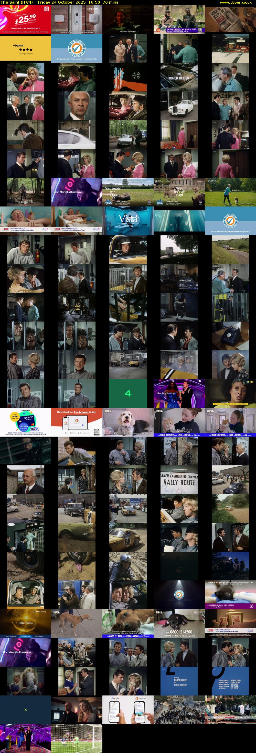 The Saint (ITV4) Friday 24 October 2025 16:50 - 18:00