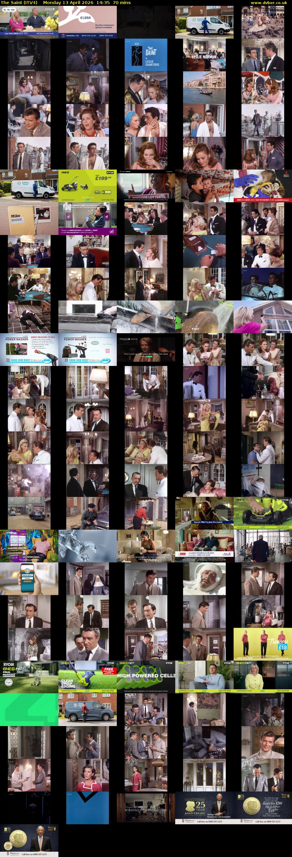 The Saint (ITV4) Monday 13 April 2026 14:35 - 15:45