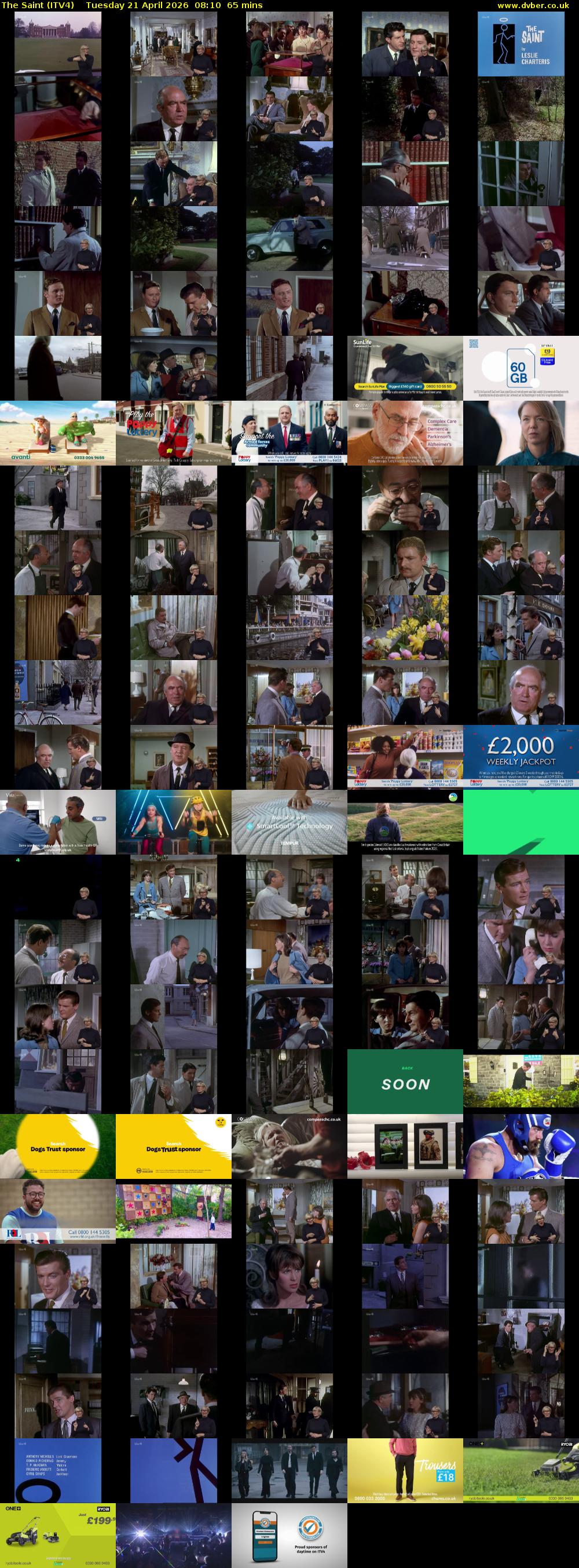 The Saint (ITV4) Tuesday 21 April 2026 08:10 - 09:15