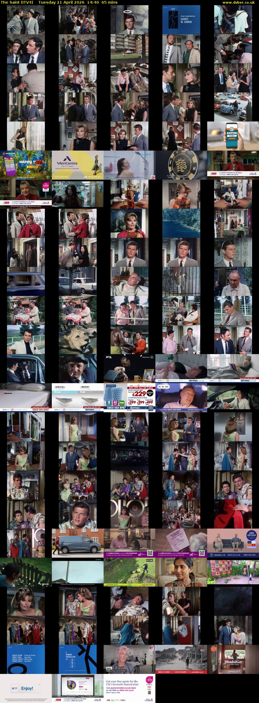 The Saint (ITV4) Tuesday 21 April 2026 14:40 - 15:45