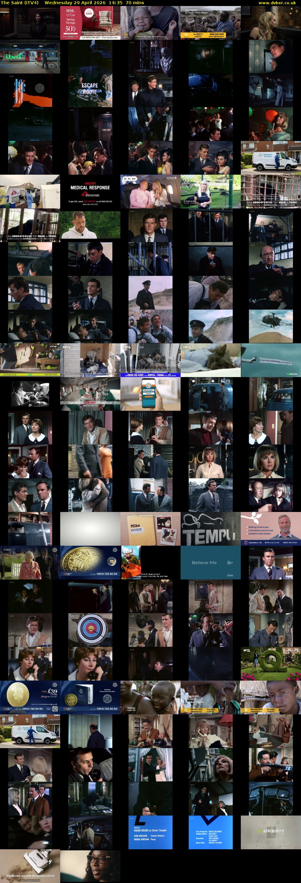 The Saint (ITV4) Wednesday 29 April 2026 14:35 - 15:45