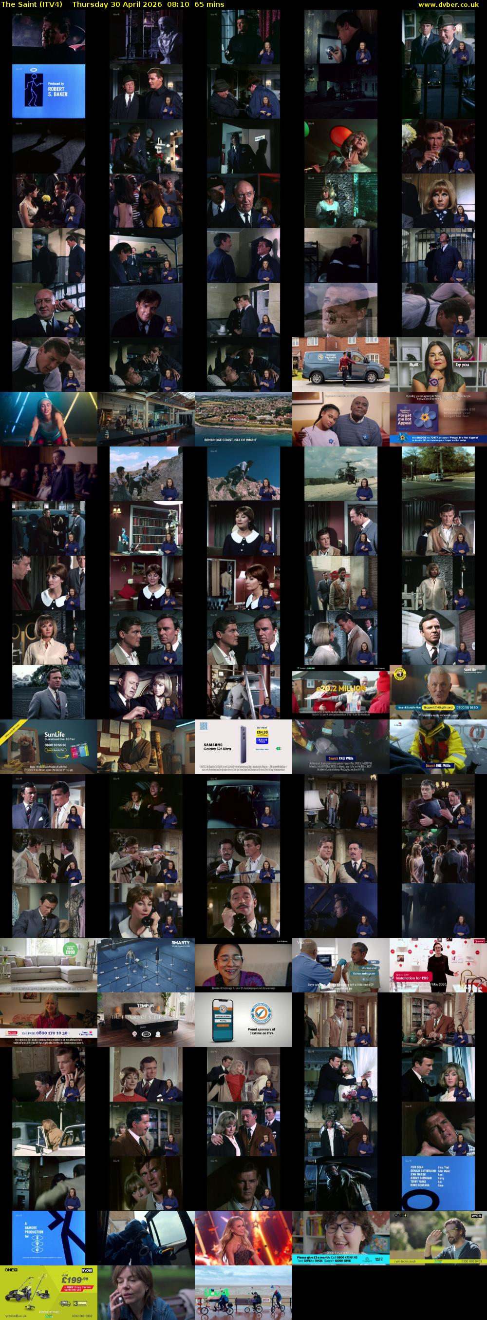 The Saint (ITV4) Thursday 30 April 2026 08:10 - 09:15