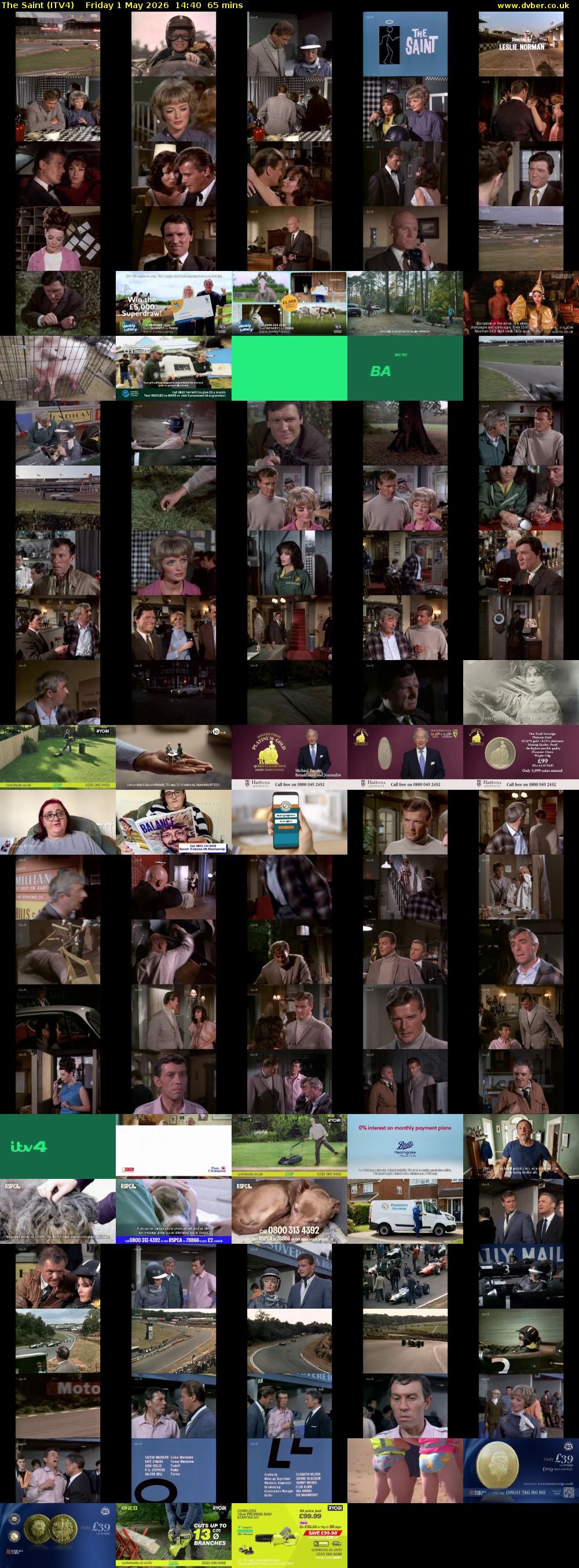 The Saint (ITV4) Friday 1 May 2026 14:40 - 15:45