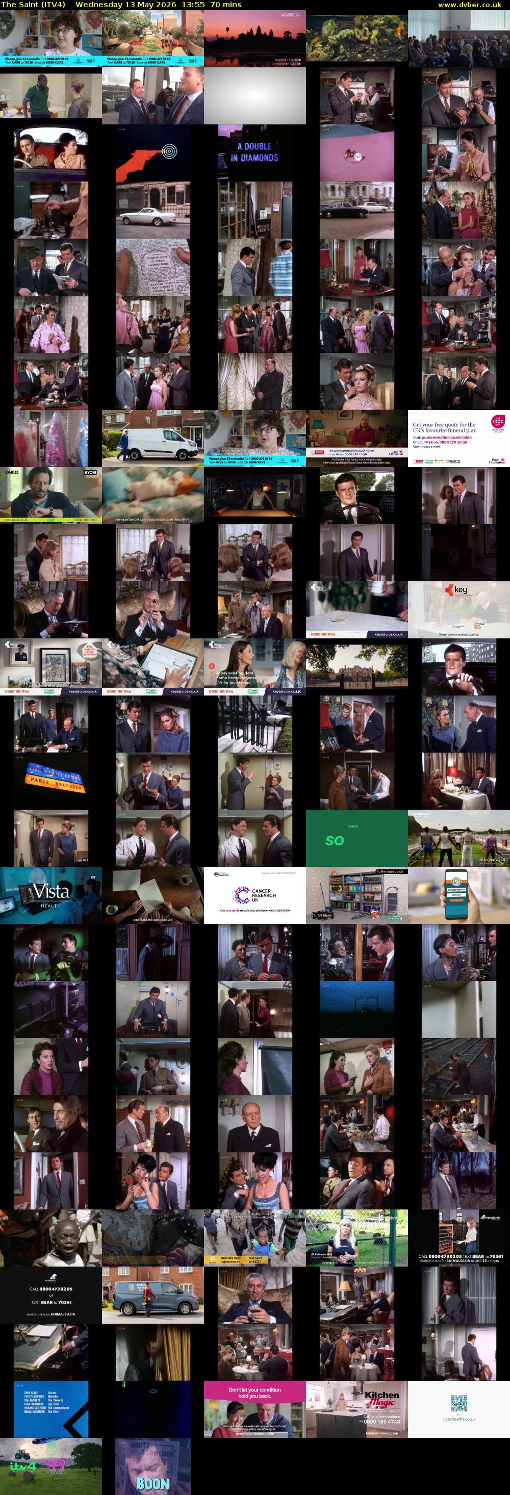 The Saint (ITV4) Wednesday 13 May 2026 13:55 - 15:05