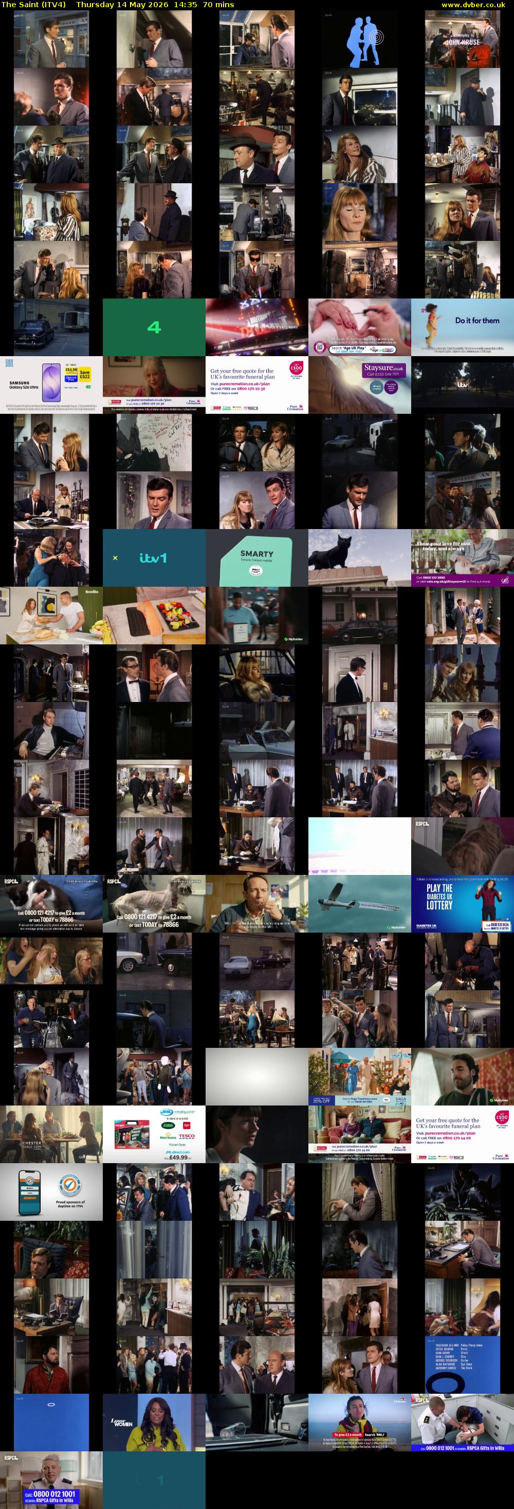 The Saint (ITV4) Thursday 14 May 2026 14:35 - 15:45