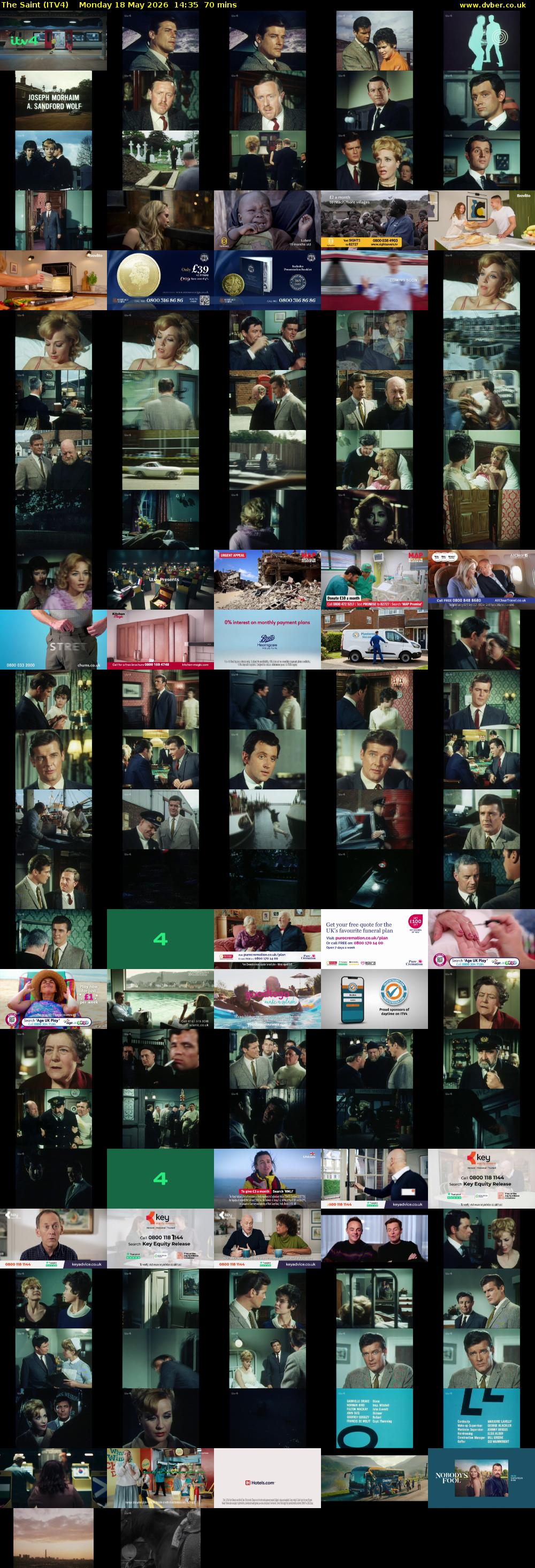The Saint (ITV4) Monday 18 May 2026 14:35 - 15:45