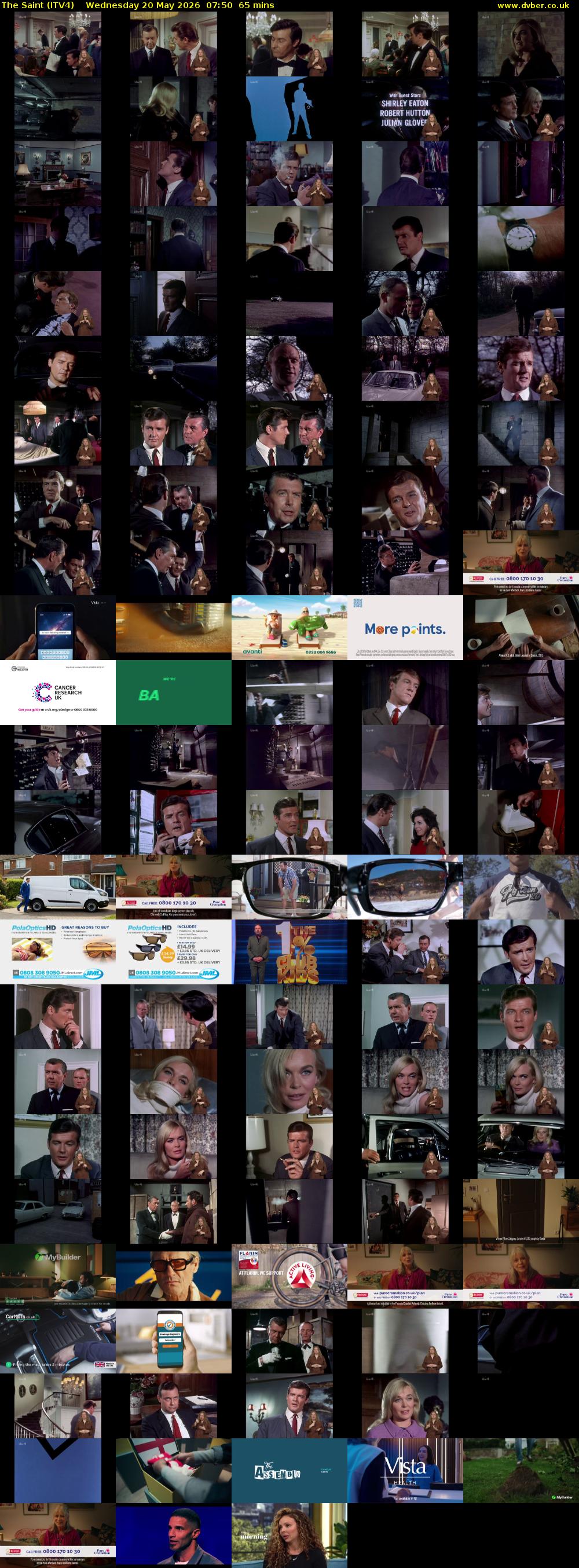 The Saint (ITV4) Wednesday 20 May 2026 07:50 - 08:55