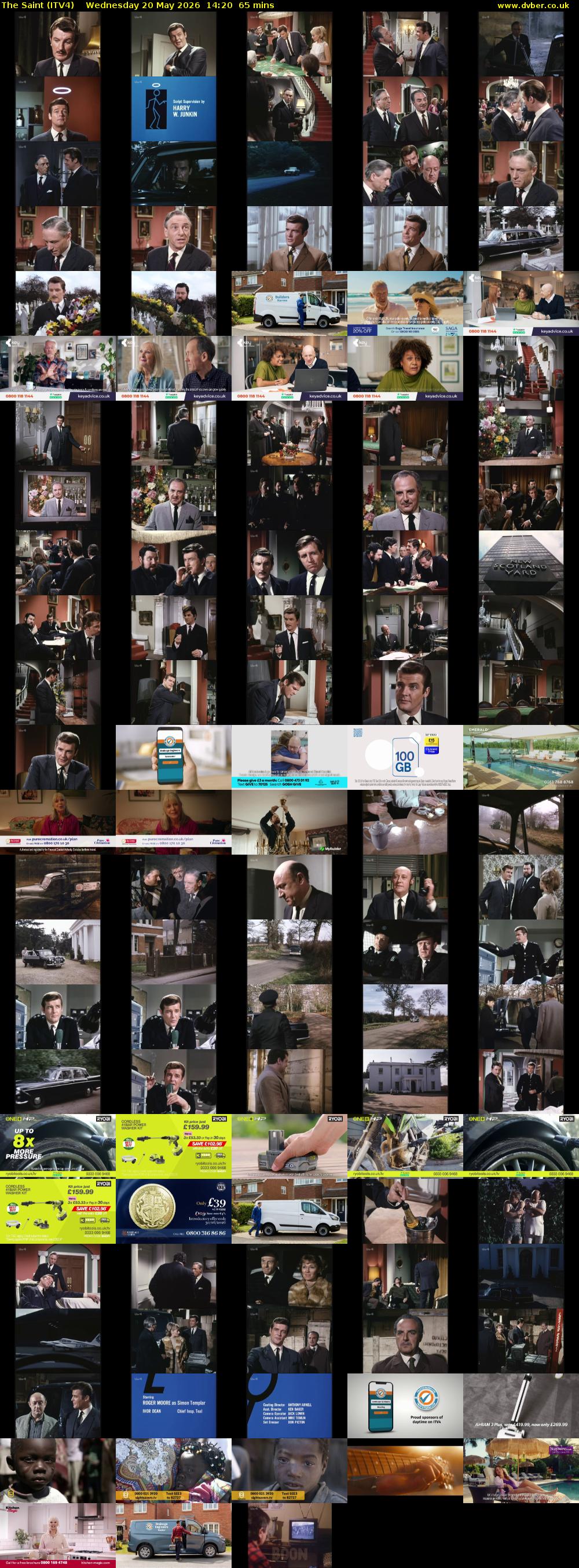 The Saint (ITV4) Wednesday 20 May 2026 14:20 - 15:25