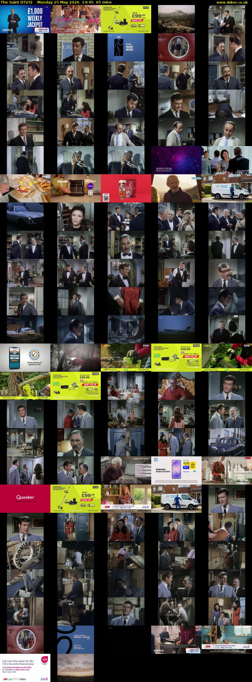 The Saint (ITV4) Monday 25 May 2026 14:45 - 15:50