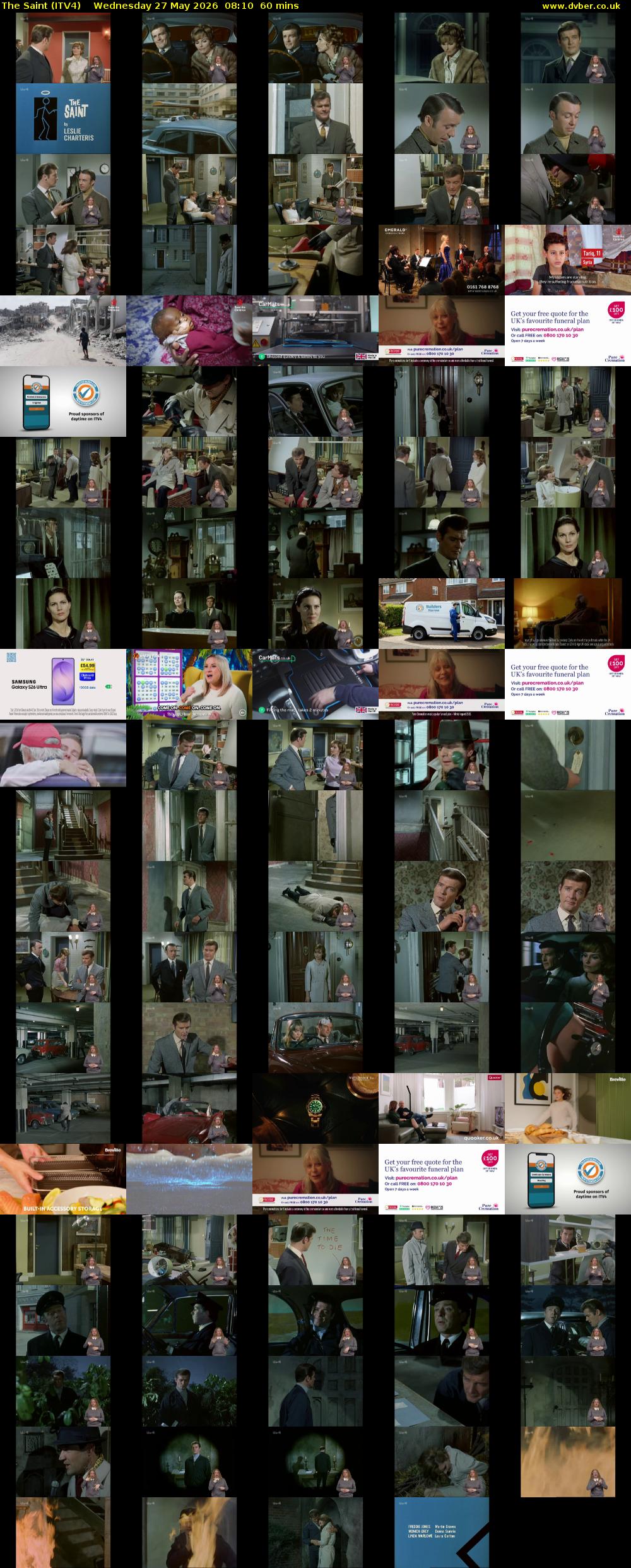 The Saint (ITV4) Wednesday 27 May 2026 08:10 - 09:10