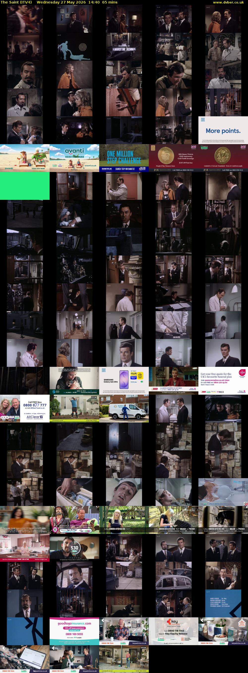 The Saint (ITV4) Wednesday 27 May 2026 14:40 - 15:45