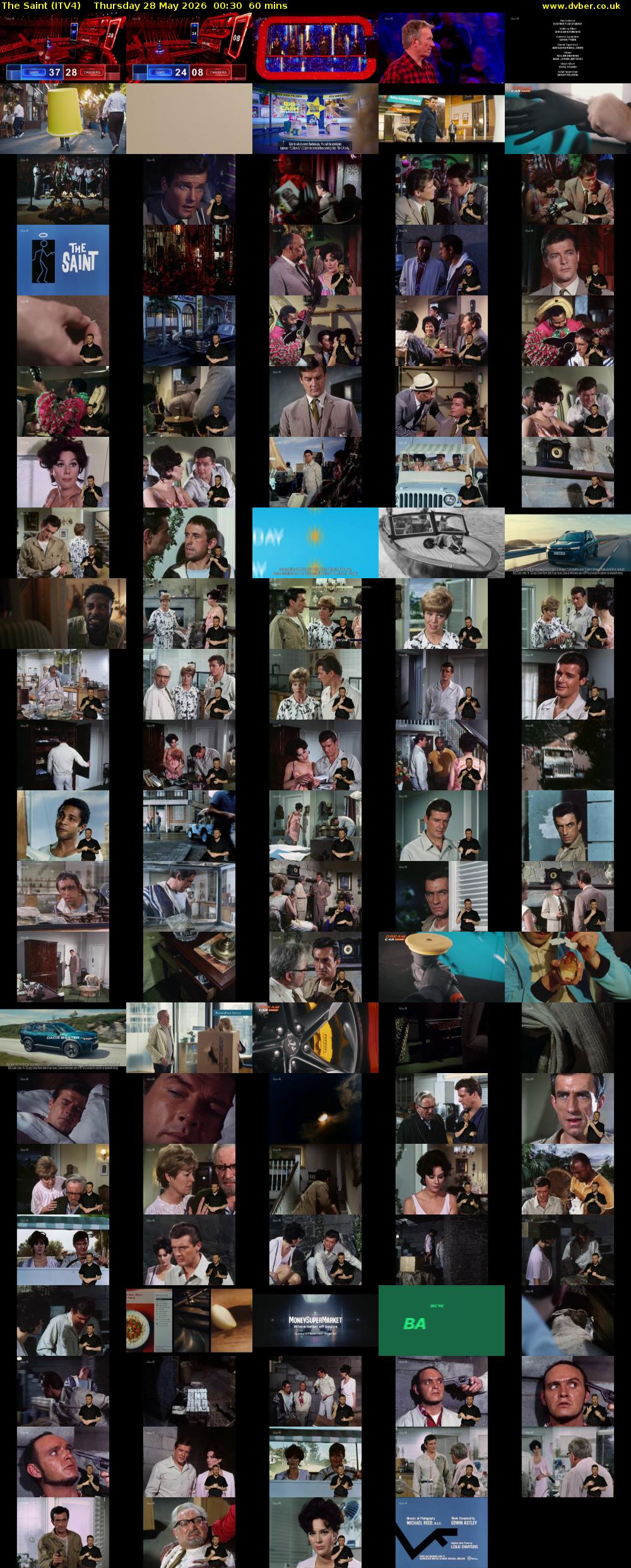 The Saint (ITV4) Thursday 28 May 2026 00:30 - 01:30
