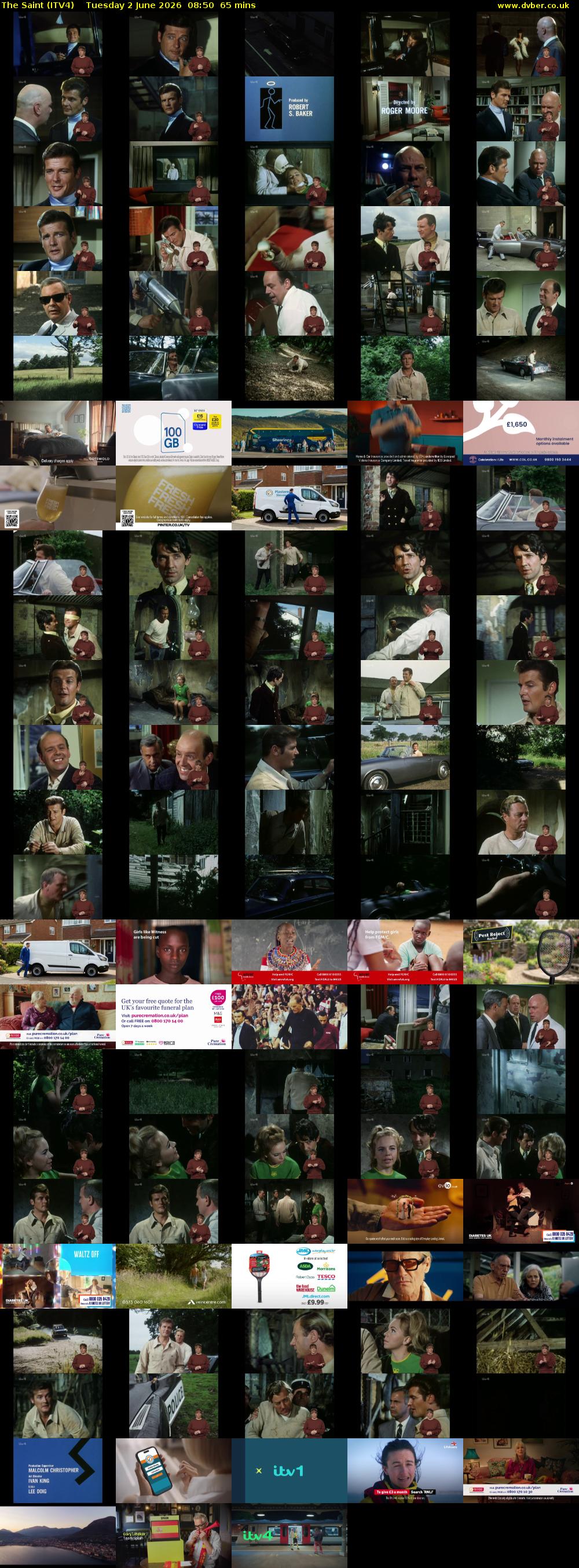 The Saint (ITV4) Tuesday 2 June 2026 08:50 - 09:55
