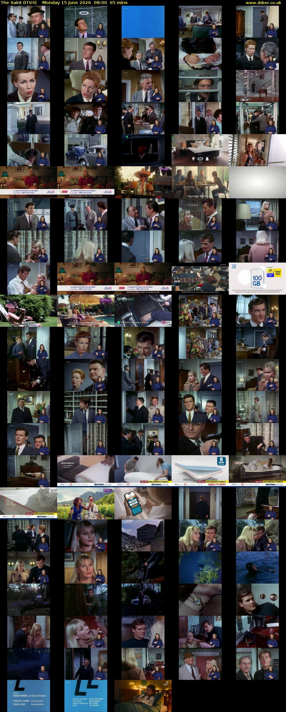 The Saint (ITV4) Monday 15 June 2026 08:00 - 09:05