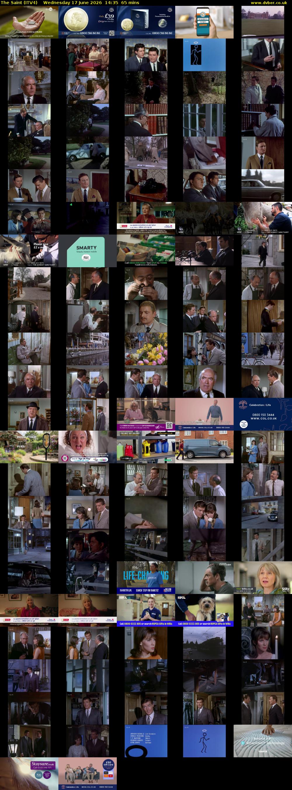 The Saint (ITV4) Wednesday 17 June 2026 14:35 - 15:40